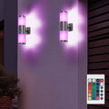 Wandlampe Wandleuchte Gartenlampe Fernbedienung Up Down Dimmer RGB LED 2er Set