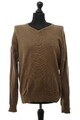 GANT Herren Pulli Pullover M braun uni V-Ausschnitt Feinstrick 100% Baumwolle