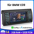 7" Android 14 Autoradio Apple CarPlay Für BMW 5er E39 M5 GPS Navi WIFI DAB 2+32G