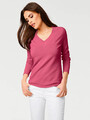 Pullover rosa 36 Damen V-Ausschnitt aus reiner Baumwolle pink 3.1620