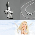süßer moderner Design Schutz Engel Anhänger inklusive Kette aus Echt Silber 925