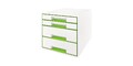 Leitz Schubladenbox WOW CUBE 4 Schubladen DIN A4 Polystyrol Gehäusefarbe: wei...