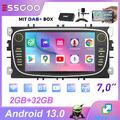 32G DAB Autoradio Android 13 Carplay Für Focus MK2 Mondeo C S-Max Galaxy GPS NAV