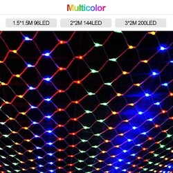 8 Modi  LED Lichternetz Lichtervorhang Lichterkette Netzlicht Garten
