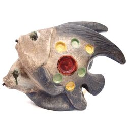 Wasserspiel Heissner Brunnen Figur Teichfigur Keramik Fisch Wasserspeier Vintage