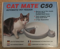 Cat Mate C50 automatische Tierfutterautomat verpackt voll funktionsfähig sehr guter Zustand
