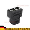 RJ45 Splitter Adapter Netzwerk Verteiler Ethernet Cat5 Cat5e Cat6 LAN Kabel 1zu2