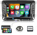 7" Carplay Android 12 Autoradio GPS Navi Für VW GOLF 5 6 Plus Touran Passat Polo