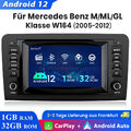 DAB+ Android 12 Autoradio GPS Navi WIFI Für Mercedes Benz ML/GL Klasse W164 X164