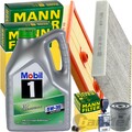 MANN INSPEKTIONSPAKET+MOBIL 5W30 passend für AUDI A3 8V VW TOURAN 5T GOLF 7