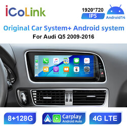 8.8" Android 14 Autoradio CarPlay 8-Kern 128GB GPS Navi Für Audi Q5 8R 2009-2016