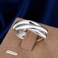 Edler Ring - 925 Silber Zirkonia Gr. 59 60 61 18 19 20 Pavé Cluster Band Solitär