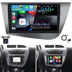 DAB+ Android 15 Autoradio CarPlay GPS Navi 2+32G Für Seat LEON MK2 1P1 2005-2012