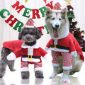 Haustier Weihnachten Hund Anzug Mit Kappe Weihnachtsmann Kapuzenpullover Katze