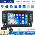 DAB KAM 4G 128G Für Audi A3 03-2013 Android 14 Carplay Autoradio GPS Navi 4G BT