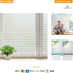 Fensterfolie Sichtschutzfolie Streifen selbstklebend Milchglasfolie für Bad Büro