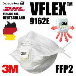 3M VFLEX 9162E FFP2 NR D Atemschutzmaske Mundschutz Schutz Maske PartikelfilterEN 149:2001 ★ CE2797 ★ Verfallsdatum: bis 08.2025