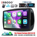 Android 13 Autoradio Carplay 2+64G GPS NAV Wifi KAM Für Smart Fortwo 453 14-2019