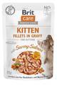 Brit Care Cat Pouch, Filets in Soße mit Lachs - Kitten - Katzenfutter/Nassfutter
