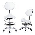 Rollhocker Arbeitshocker Drehhocker Hocker mit Lehne Praxishocker Schwarz/Weiß
