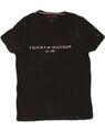 Tommy hilfiger grafisches Herren-T-Shirt Top klein schwarz Baumwolle GD03