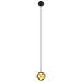 LED Pendelleuchte Esstisch Glas Schirm Schwarz Gelbgold Ø15 cm Hängelampe Küche
