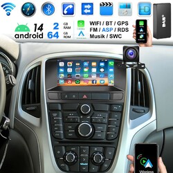 DAB+ Autoradio mit GPS BT Für Opel Astra J 2010-2014 Android 14 WIFI Carplay kam