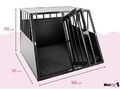 Hundebox mit 2 Türen Auto Hundetransportbox für 2 mittlere Hunde  B96xT91xH70cm