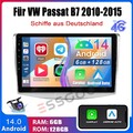 Carplay Für VW Passat B7 CC Autoradio 6+128G 4G Android 14 GPS DSP AM BT5.0 +KAM