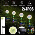 2/4X Löwenzahn-Solar-Gartenleuchten Außen Solarlampen Blumen Beleuchtung Licht