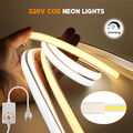 COB LED Streifen 220V 230V Weiß Leiste Band Neon Stripe Lichterkette DIY Dimmbar