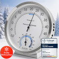 2in1 Hygrometer Thermometer analog innen Ø12,5cm Edelstahl Raumklima 🌡Messgerät