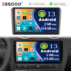Android 13 9" Carplay Autoradio Für Audi A3 S3 RS3 8P 8V 2003-2012 64G GPS BT FM