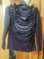 22 MAI BY MARIAGRAZIA SEVERI PULLOVER BLAU PERLEN GR 44