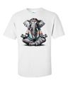 T-Shirt meditierender Hippie-Elefant, Yoga-Meditation, Flower Power