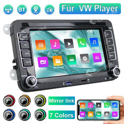 7'' IOS/ Android Auto Mirrolink Autoradio GPS Navi 2 DIN Für VW GOLF 5 6 Passat