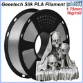 Geeetech Silk PLA 3D Drucker Filament 1.75mm 1kg/Rolle Glänzende Seide Silber DE