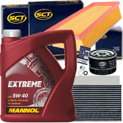 FILTERSET INSPEKTIONSPAKET+MANNOL 5W40 ÖL passend für RENAULT FLUENCE MEGANE 3
