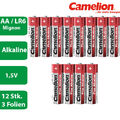 12 x Camelion LR6 AA Mignon Batterie PLus Alkaline 1,5V - 3 x 4er Folie