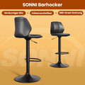 Barstuhl 2er Set Bistrohocker mit Lehne Drehbarer Höhenverstellbar Tresenhocker