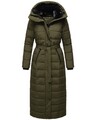 Warme Damen Winter Jacke Winterjacke Parka Mantel lang Dark Olive M R7-C