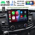 DAB+ Android 15 Autoradio Für 1 DIN Ford Transit Custom 2018-23 Carplay 64GB GPS