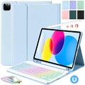 Beleuchtete Tastatur Hülle Mit Stifthalter für iPad 10/9/8/7th Air Pro 11 QWERTZ