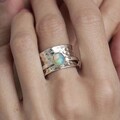 Opal Spinner 925 Sterling Silber Weihnachtsgeschenk Handarbeit Ring Schmuck E...