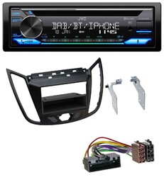 JVC Bluetooth MP3 USB DAB CD Autoradio für Ford C-Max Kuga matt schwarz