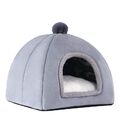 Katzenhöhle faltbares Katzenhaus für kleine Hunde, weich & warm, Grau 40x40x30cm