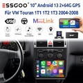64G 10" Carplay DAB+ Autoradio Für VW Touran 1T1 1T2 1T3 Android13 GPS NAVI Kam+