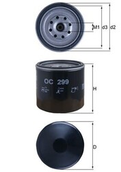 MAHLE Ölfilter OC 299 Anschraubfilter für FE3 FE5 ISUZU FE6 CAMPO MITSUBISHI KB