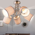 Design Decken Strahler Esszimmer Leuchte Küchen Textil Schirm Lampe grau 46 cm