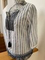 TOP ++ SuZa Tunika Bluse Hemd Shirt Gr. 38 40 Sommer weiß hell-blau gestreift